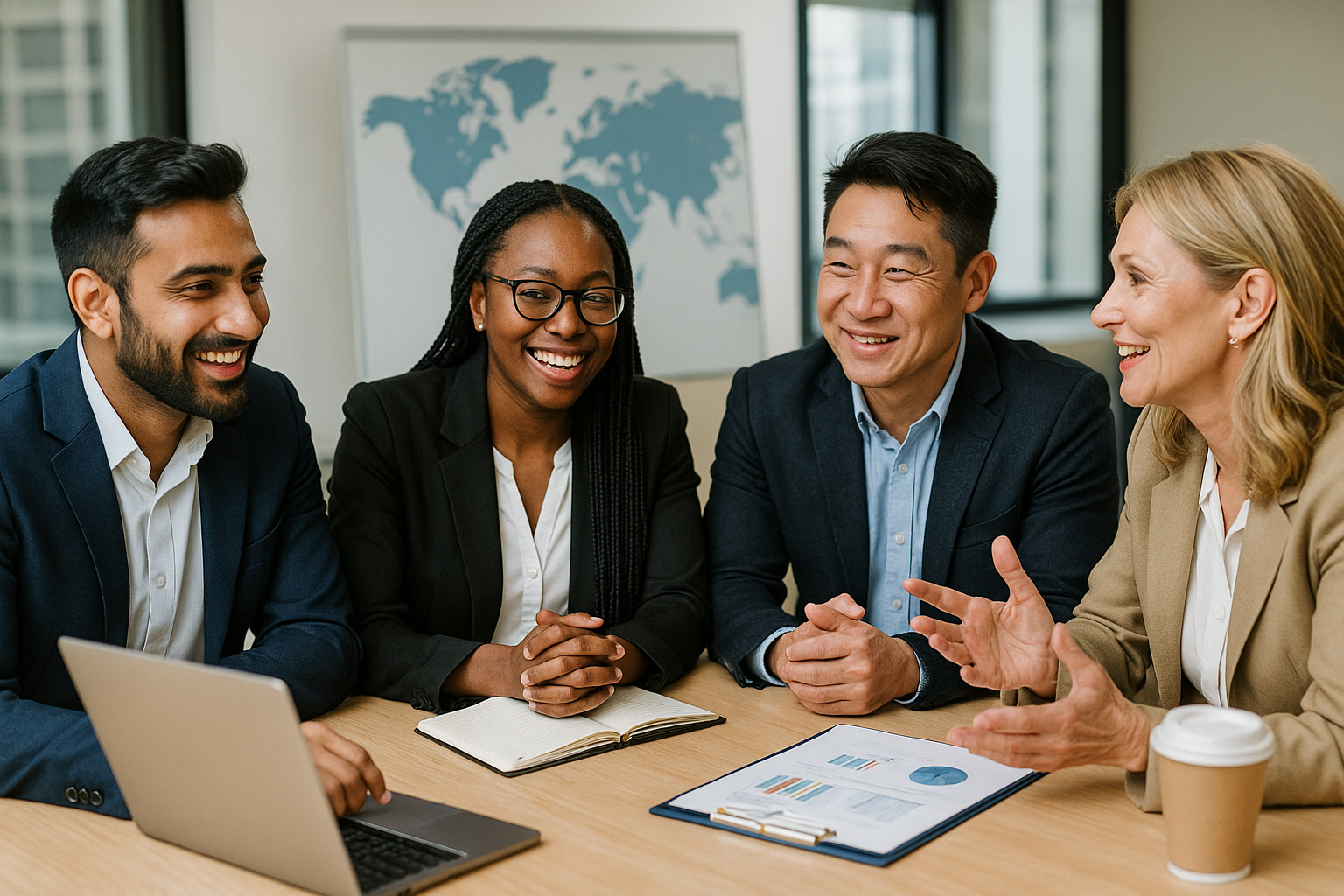 Entrepreneur drafting a concise business proposal with feedback from a teammate during an online session